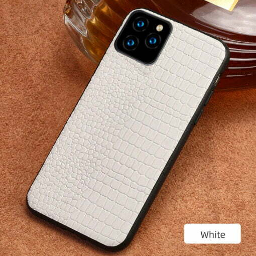 Genuine Leather Premium iPhone 13 Pro Max Case White - Image 4