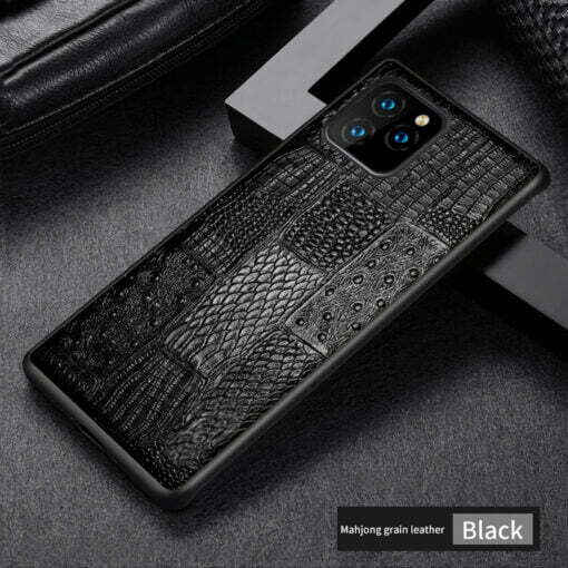 Genuine Leather Retro Splice Rhombus iPhone 15 Pro Max Case - Image 3