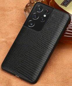Genuine Leather Lizard Skin Pattern Case for Samsung Galaxy S21 Ultra S20