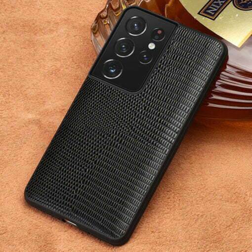 Genuine Leather Lizard Skin Pattern Case for Samsung Galaxy S21 Ultra S20