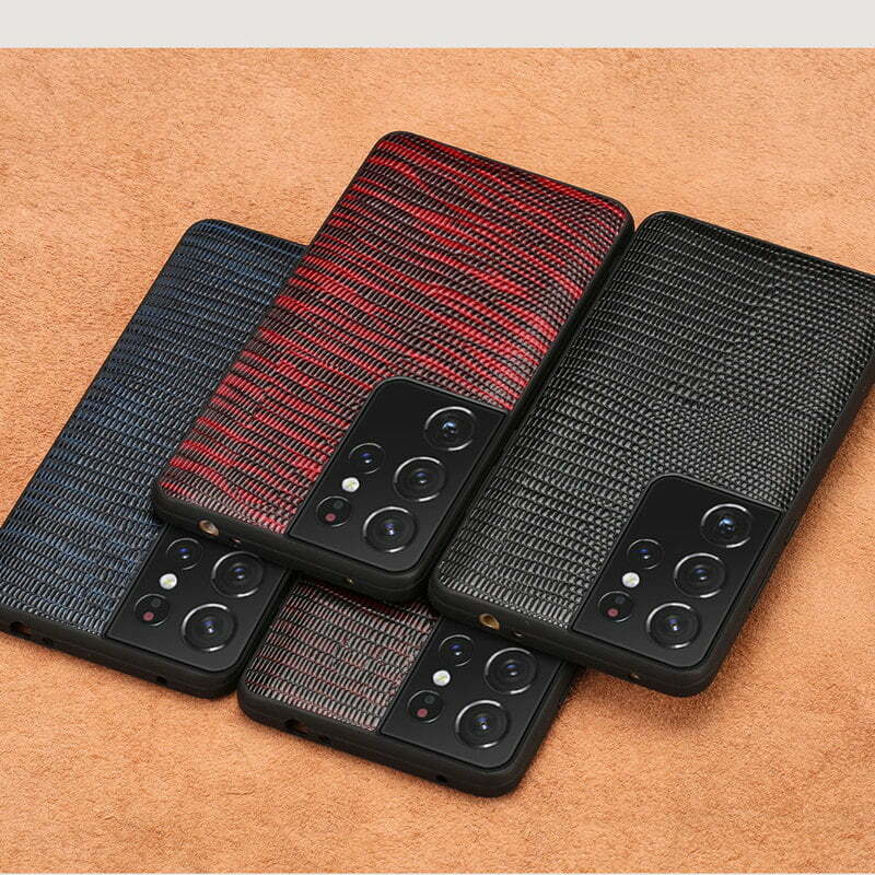 Genuine Leather Lizard Skin Pattern Case for Samsung Galaxy S21 Ultra S20