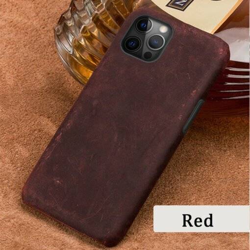 Crazy Horse Cowhide Leather iPhone 15 Pro Max Case - Image 7