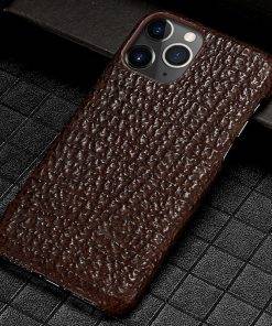 Natural Real Shark Skin Leather iPhone 12 Pro Max Case