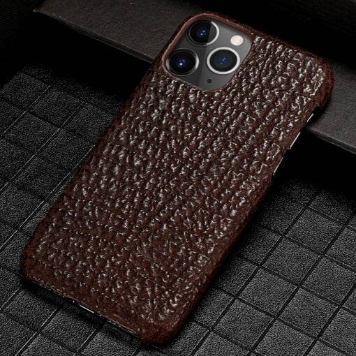 Natural Real Shark Skin Leather iPhone 12 Pro Max Case