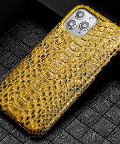 Genuine Python Leather iPhone 12 Pro Max Case Real Snakeskin Phone Cover
