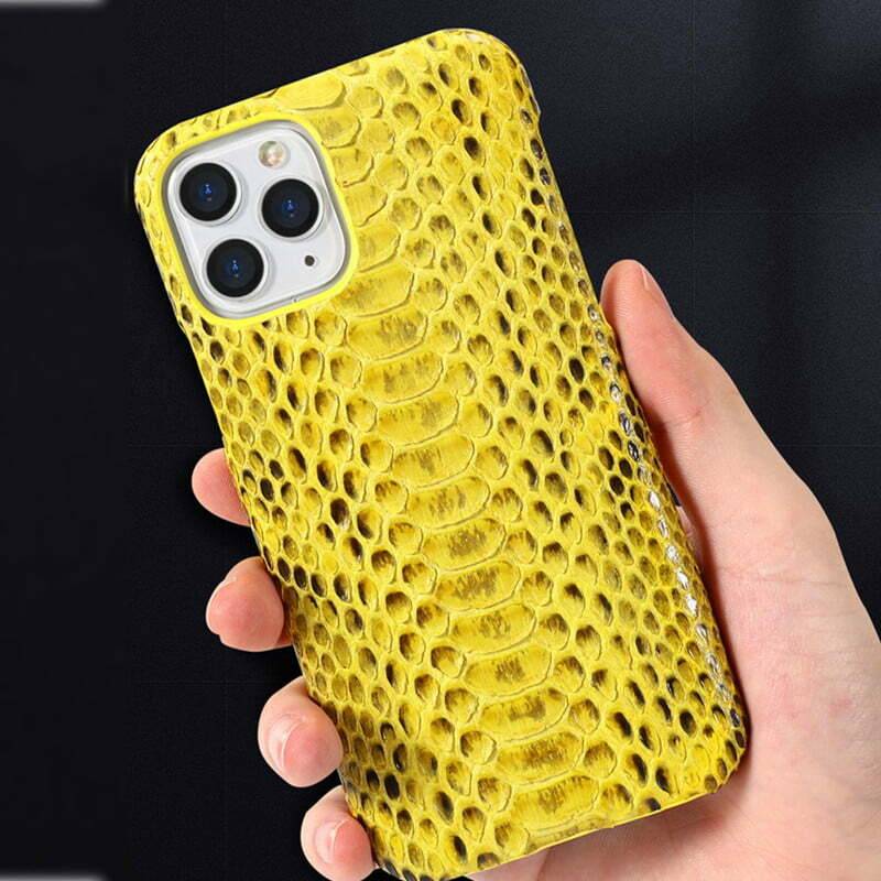 authentic python leather case iPhone 15 Pro Max natural