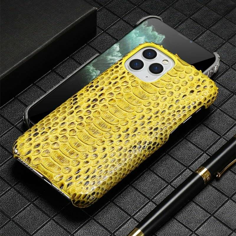 authentic python leather case iPhone 15 Pro Max natural