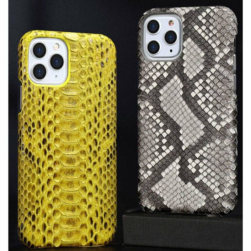 Python Snake Pattern Genuine Cowhide Leather Case for Google Pixel