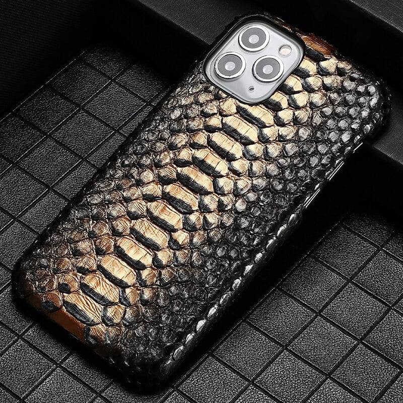 Python Snake Pattern Genuine Cowhide Leather Case for Google Pixel