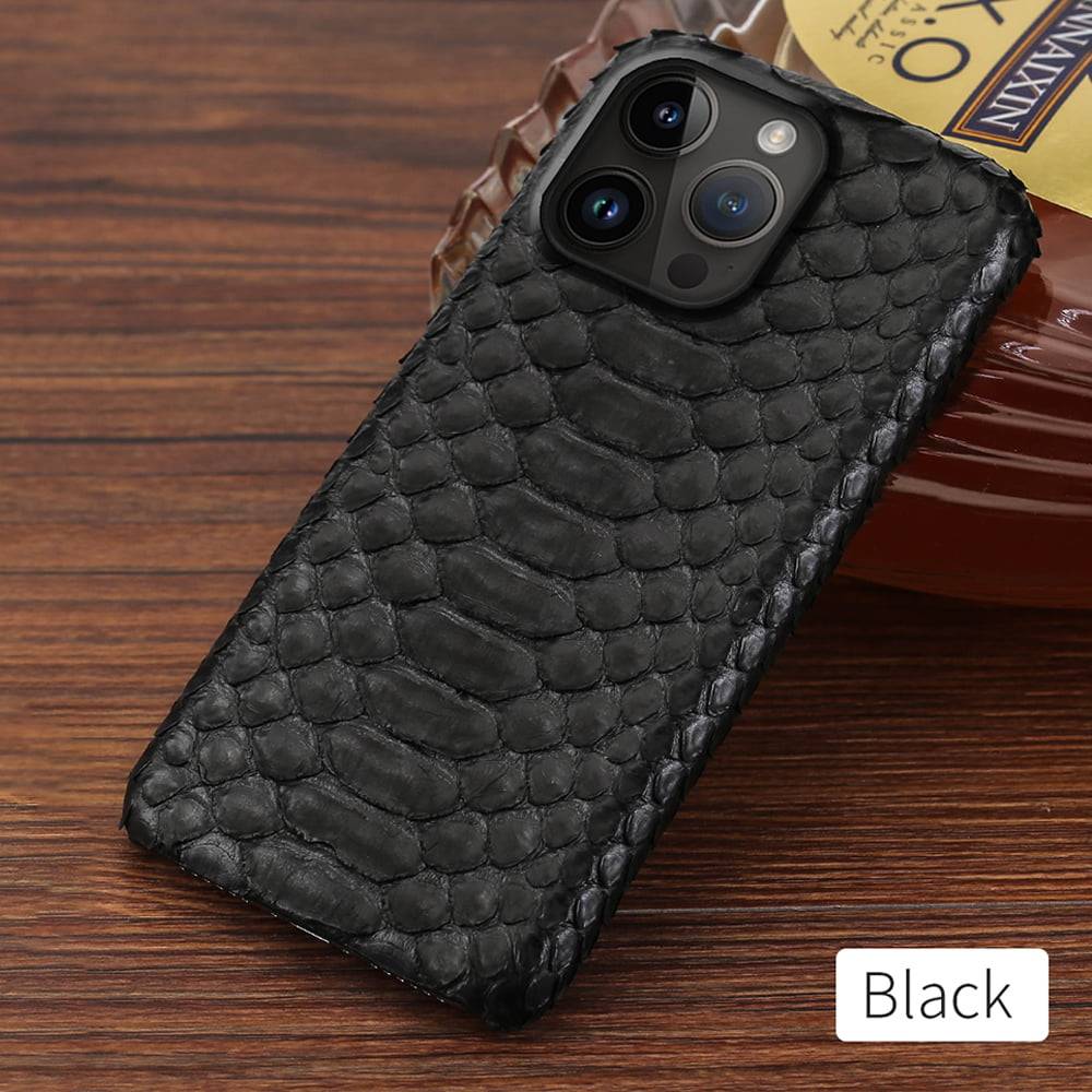 BLACK SNAKESKIN REAL LEATHER IPHONE 11 PHONE CASE – Kc & Co