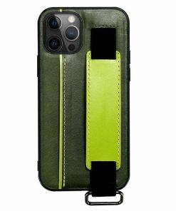 Genuine Leather Wrist Strap Stand Holder iPhone 12 Pro Max Case