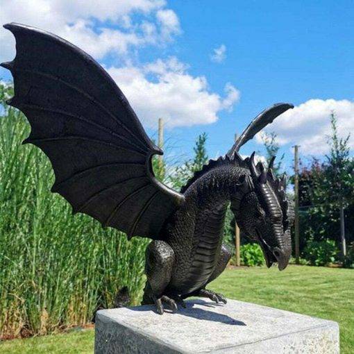 Water Fountain Dragon Statue Sculpture Animal Figurine Yard Garden Outdoor Decor - Image 4