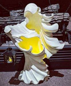 Halloween Witch Ghost Sculpture Resin Lantern