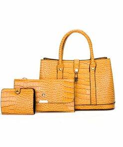 Croc Embossed Satchel Bag