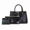 Croc Embossed Satchel Bag