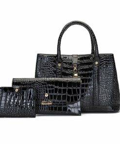 Croc Embossed Satchel Bag