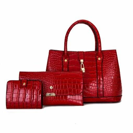 Croc Embossed Satchel Bag