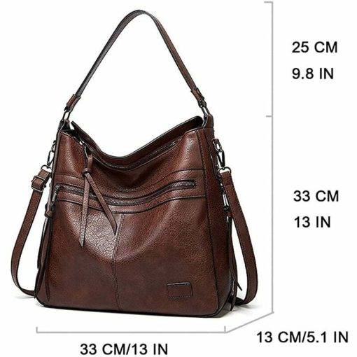 Women Bucket Bags Soft Hobo Shoulder Leather Handbags - Image 7