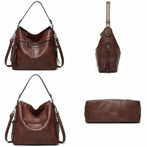 Women Bucket Bags Soft Hobo Shoulder Leather Handbags - Image 8