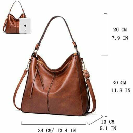 Women Shoulder Bags Soft Vegan Leather Ladies Purses Handbags Tote - Image 9