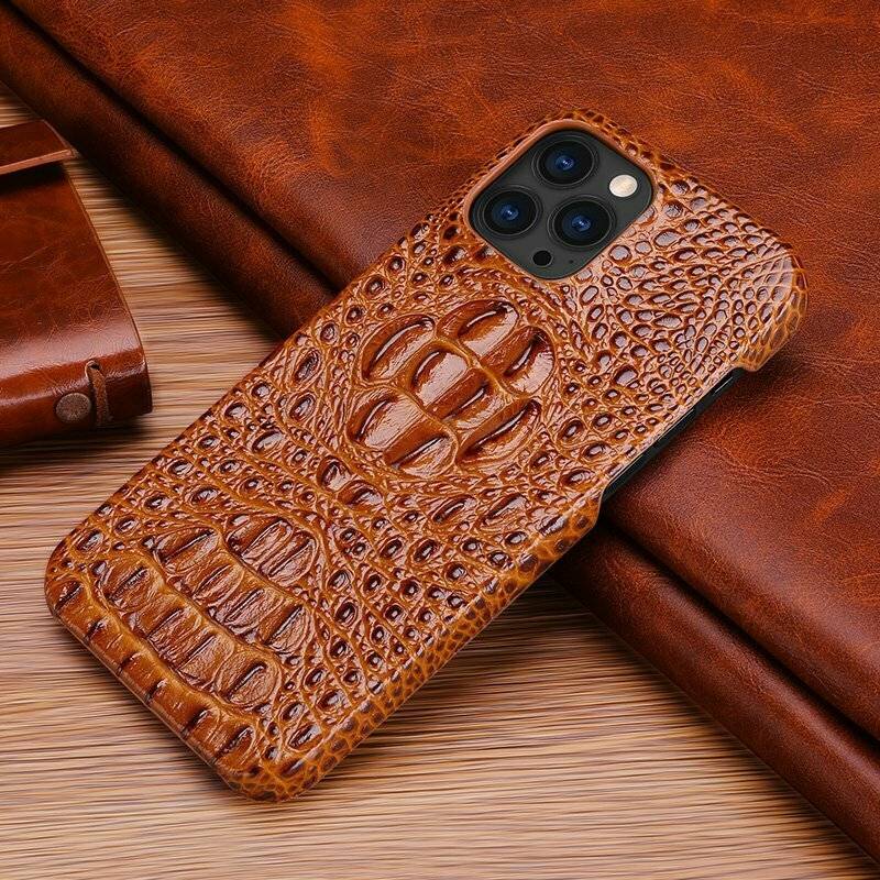 Croco Embossed Leather Case for iPhone 15 Pro and 15 Pro Max by