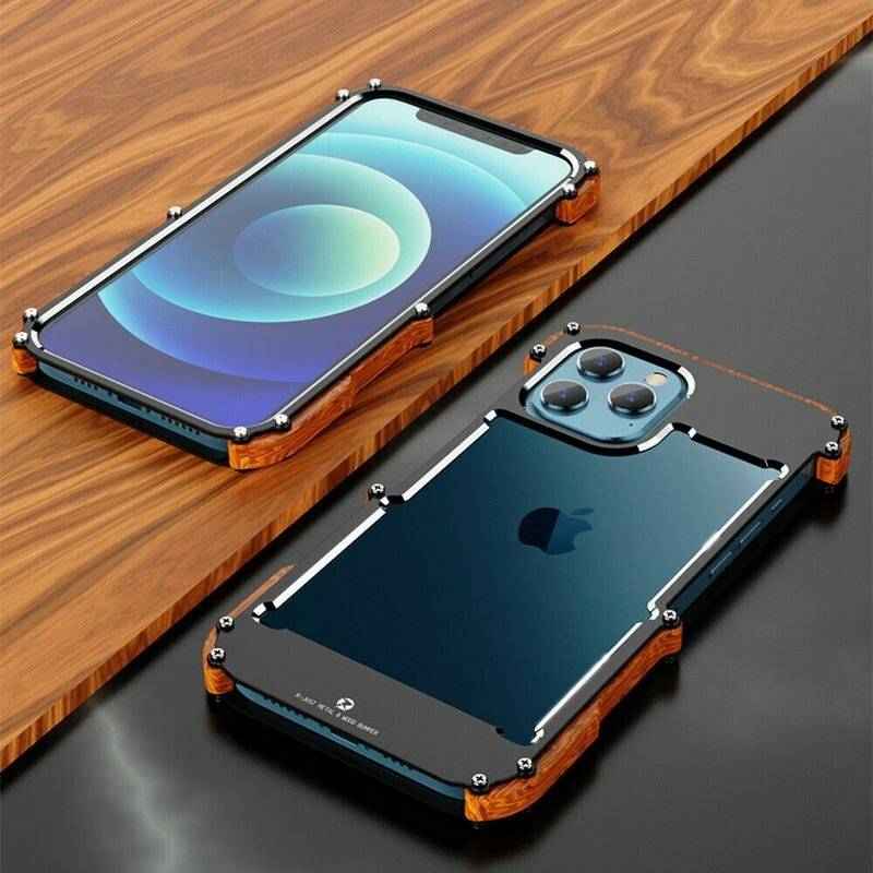 For iPhone 13 14 Pro Max 12 XS 11 Luxury Aluminum Metal Bumper Border Cover  Case