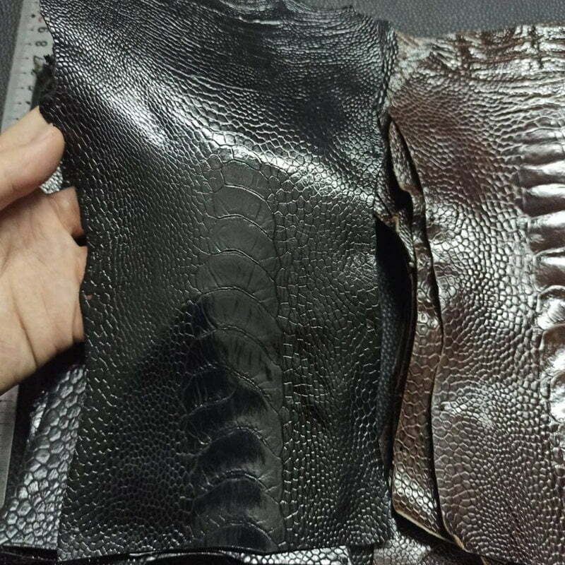 Genuine Black Ostrich Leg Skin Leather Wallet