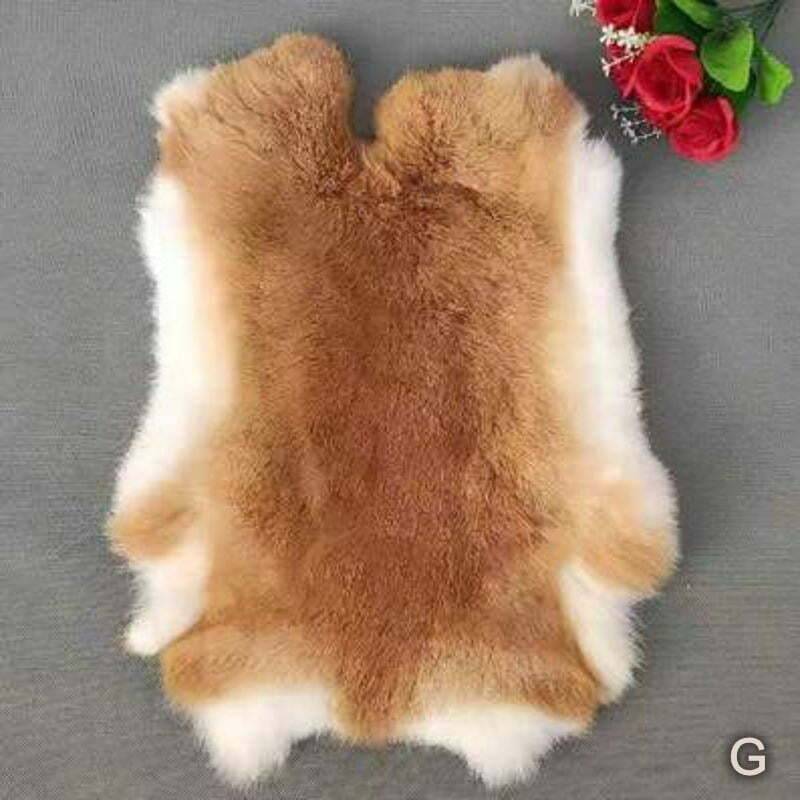 Natural Soft Genuine Rabbit Pelt Real Fluffy Fur Hide Materials