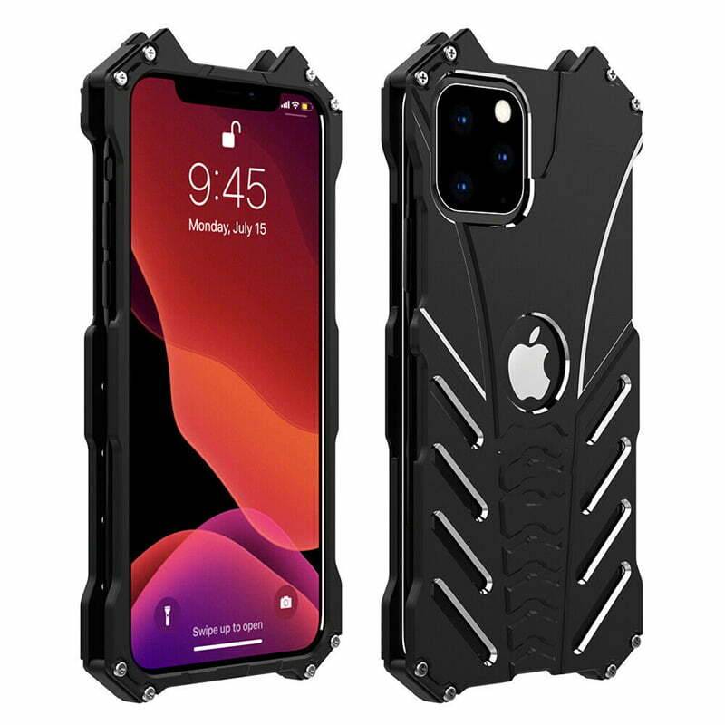 Case For iPhone 12 Pro 14 11 13 Pro Max Aluminum Bumper Metal & Wood Phone  Cover