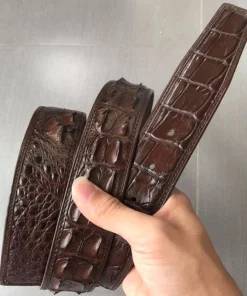 Genuine Alligator Hornback Skin Belt Luxury Crocodile Leather Belt Without Buckle