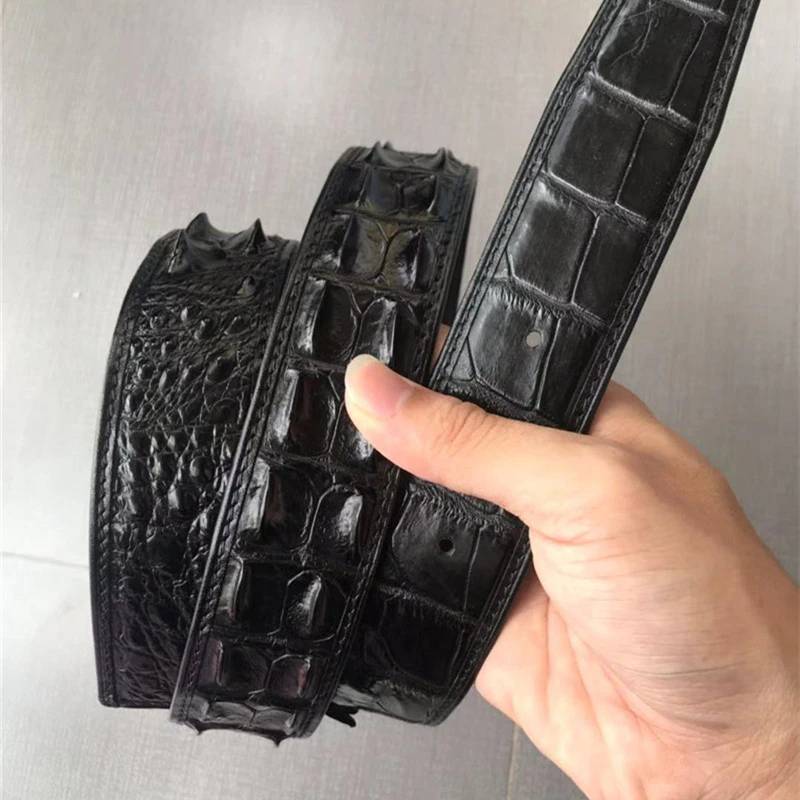 Gray/Black Genuine Double Side Alligator Crocodile Leather Belt for LV  Buckle