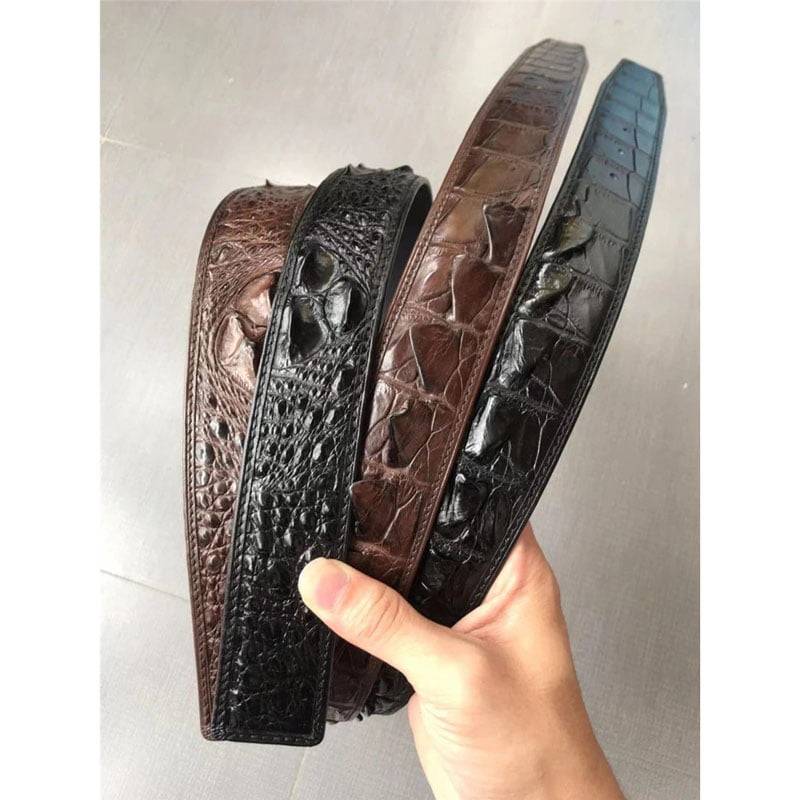 Men's Genuine Caiman Crocodile Tail Skin Belts