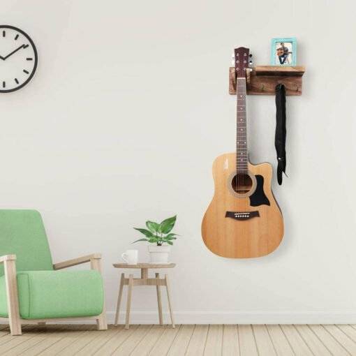 Guitar Hanger Hook Holder Retro Wooden Wall Mount Stand Bracket Guitar Display Hanging Storage Rack - Image 4