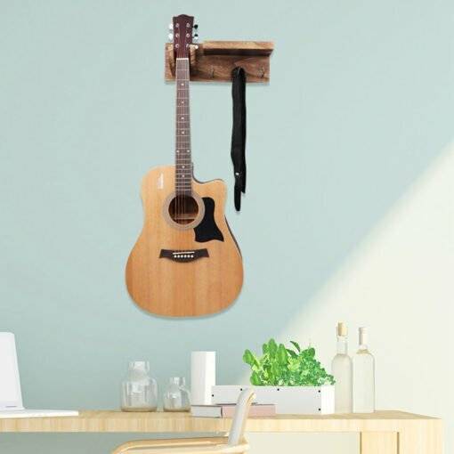 Guitar Hanger Hook Holder Retro Wooden Wall Mount Stand Bracket Guitar Display Hanging Storage Rack - Image 5