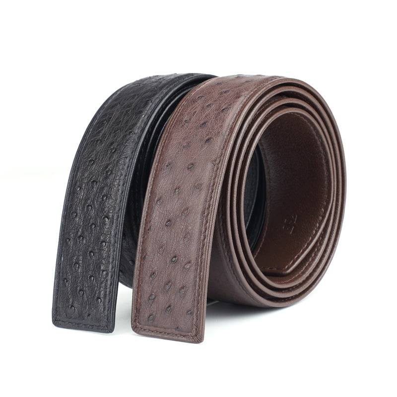 High Quality Authentic Ostrich Skin Men's Belt without Buckle