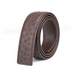 Genuine Ostrich Skin Leather Waist Belt Without Buckle