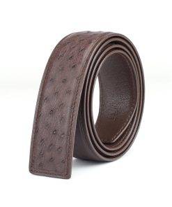 Genuine Ostrich Skin Leather Waist Belt Without Buckle