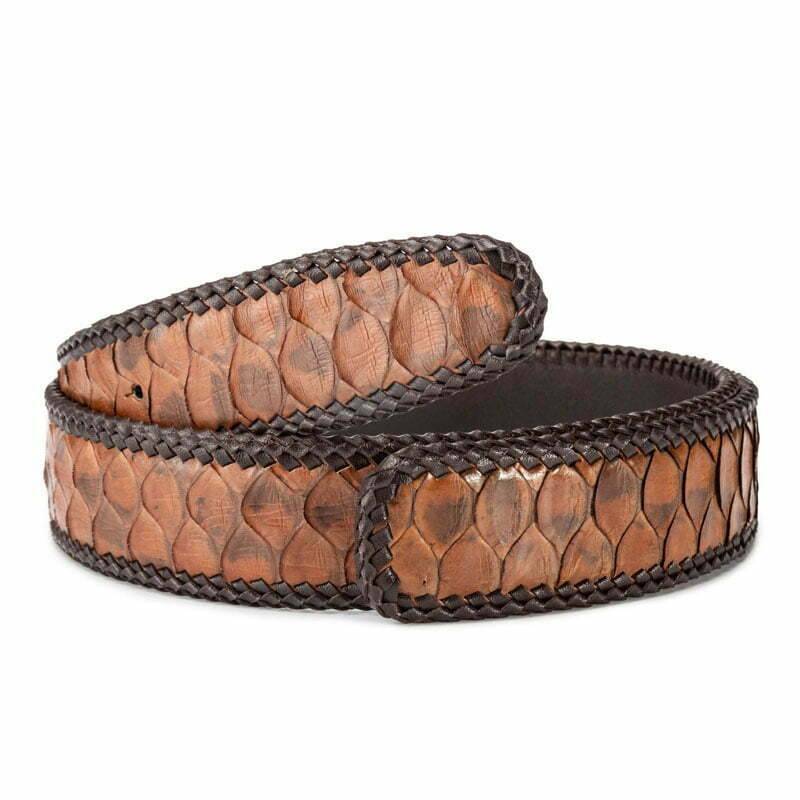 Handmade Genuine Natural Python Leather Belt, Snake MEN'S Handmade Belt