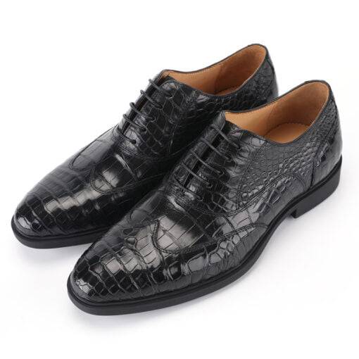 Handcrafted Alligator Business Dress Shoes Formal Crocodile Shoes - Image 3