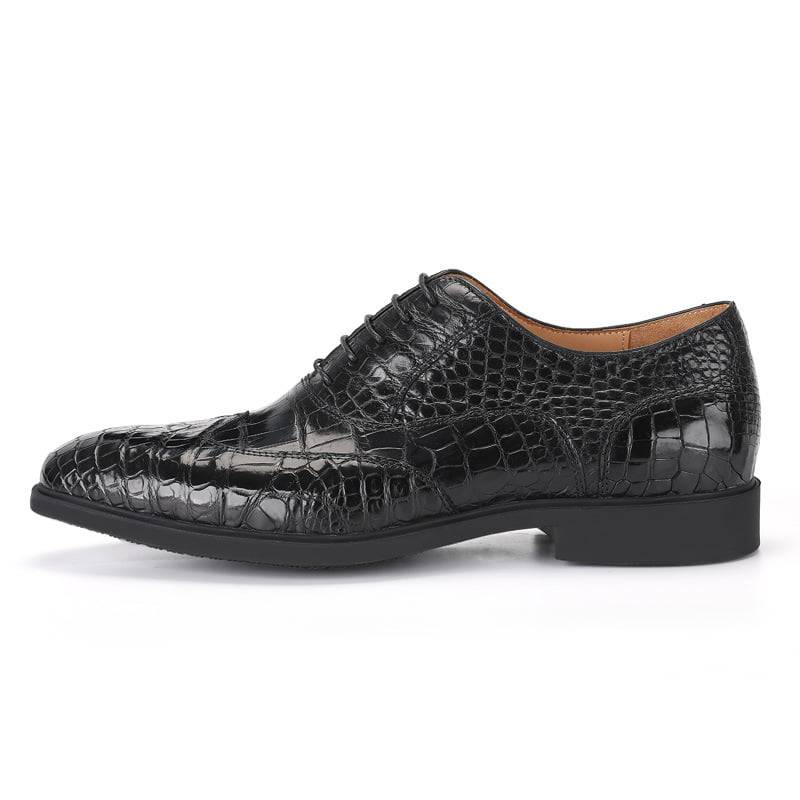 Handcrafted Men's Premium Alligator Skin Derby Shoes