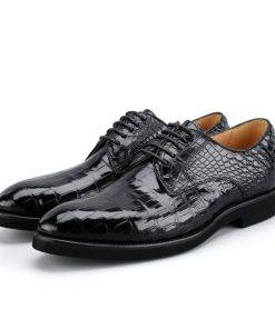 Men’s Genuine Alligator Shoes Leather Oxford Crocodile Business Dress Shoes
