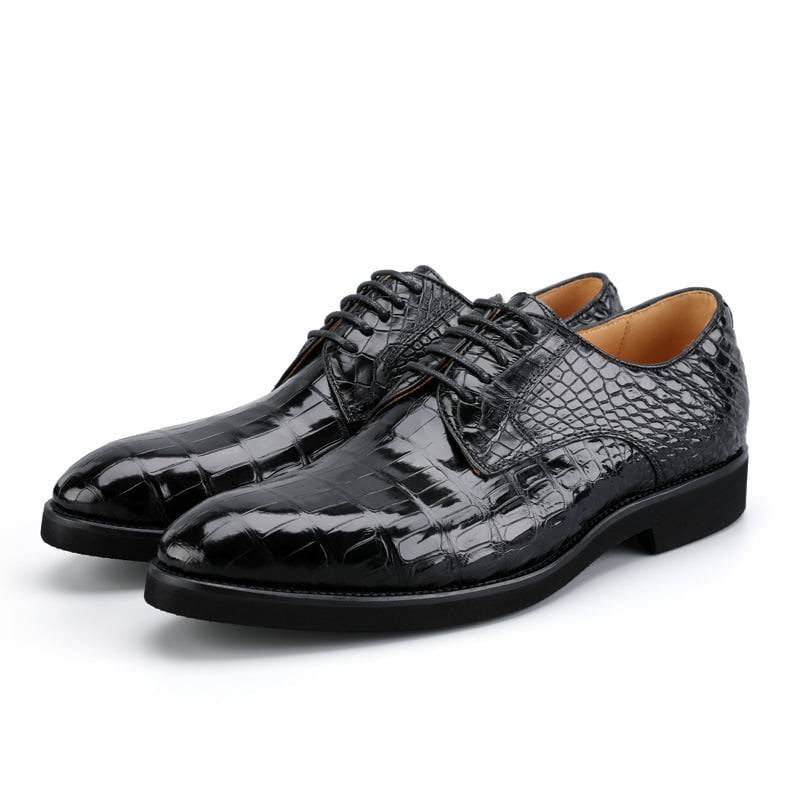 Men Dress Shoes-Alligator-White 