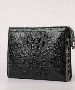 Men's Genuine Real Crocodile Skin Leather Pouch Clutch Business Bag