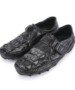 Genuine Alligator Men's Shoes Crocodile Breathable Casual Loafers Driving Shoes
