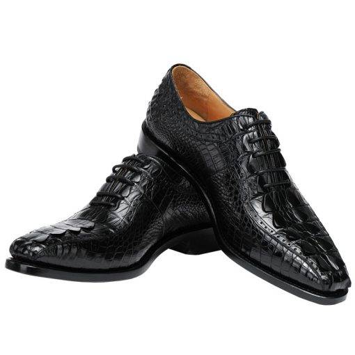 Men’s Alligator Dress Shoes Genuine Alligator Skin Formal Business Shoes - Image 2