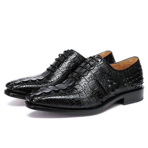 Men’s Alligator Dress Shoes Genuine Alligator Skin Formal Business Shoes - Image 3