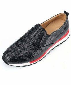Men's Fashion Crocodile Leather Shoes Alligator Casual Loafer Sneakers