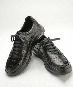 Authentic Crocodile Belly Skin Men's Casual Shoes Exotic Alligator Male Lace-up Sneakers