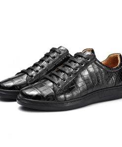 Crocodile Leather Sneakers Mens Business Dress Fashion Casual Man Designer Shoes
