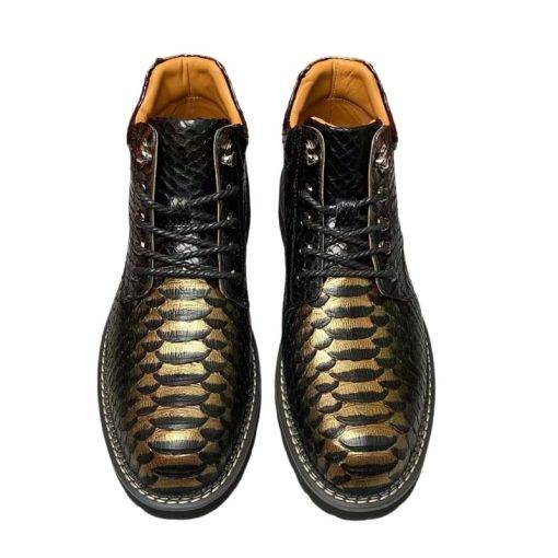 Mens Snake Skin Leather Boots Python Fashion Casual Shoes - Image 8
